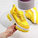 Ультра модные люксовые желтые женские кроссовки сникерсы на платформе (обувь женская), фото 2