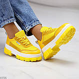 Ультра модные люксовые желтые женские кроссовки сникерсы на платформе (обувь женская), фото 7