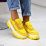 Ультра модные люксовые желтые женские кроссовки сникерсы на платформе (обувь женская), фото 10