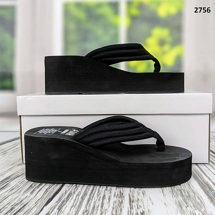 В'єтнамки чорного кольору м'які на великій платформі "АМН" 2756, фото 1