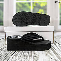 В'єтнамки чорного кольору м'які на великій платформі "АМН" 2756, фото 4