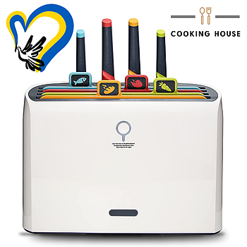 Набір обробних смарт-дошок на підставці з ножами та функціями само сушки та дезінфекції від шкідливих бактерій Cooking House