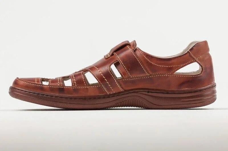 Чоловічі шкіряні літні туфлі Comfort Leather  brown р. 40 41 42 43 44 45