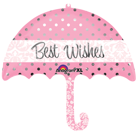 А 30" Best Wishes Umbrella SuperShape. Куля фольгована Найкращі побажання — В УП