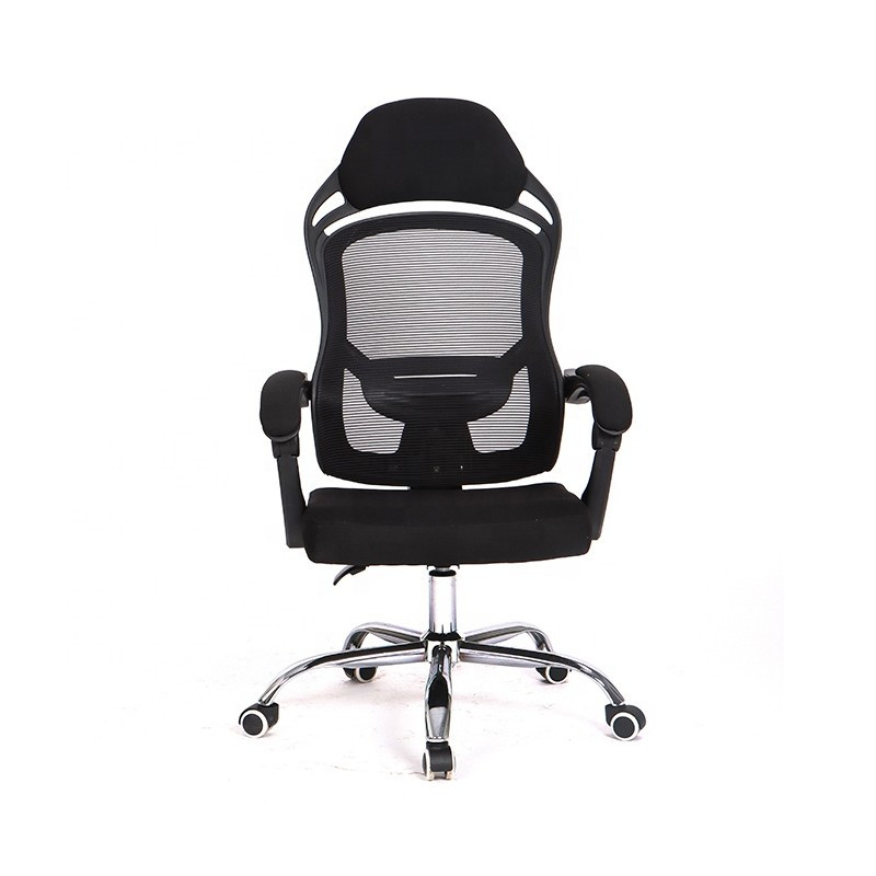 Кресло офисное Каролина хром сидение ткань черная, спинка сетка черная (СДМ мебель-ТМ) - фото 4 - id-p1605759674