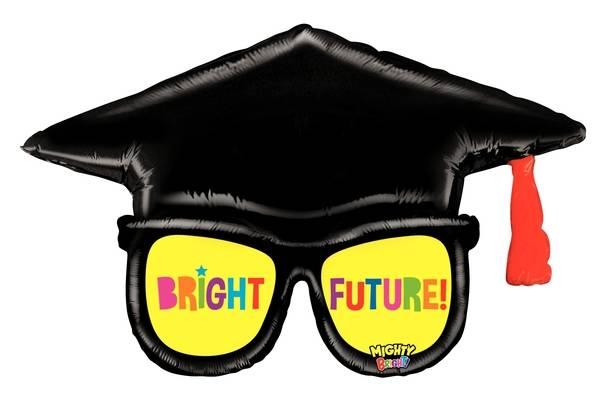 BT 39" Mighty Bright Grad Glasses. Фольговані кулі на випускний "Блискучий майбутнє" — В УП, фото 1