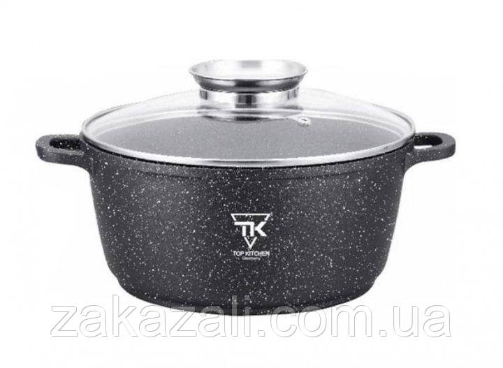 ▫ Кастрюля козан 24 см 4,2 л Top Kitchen (черний в білу точку, чорний в оранжеву точку і синій), фото 1