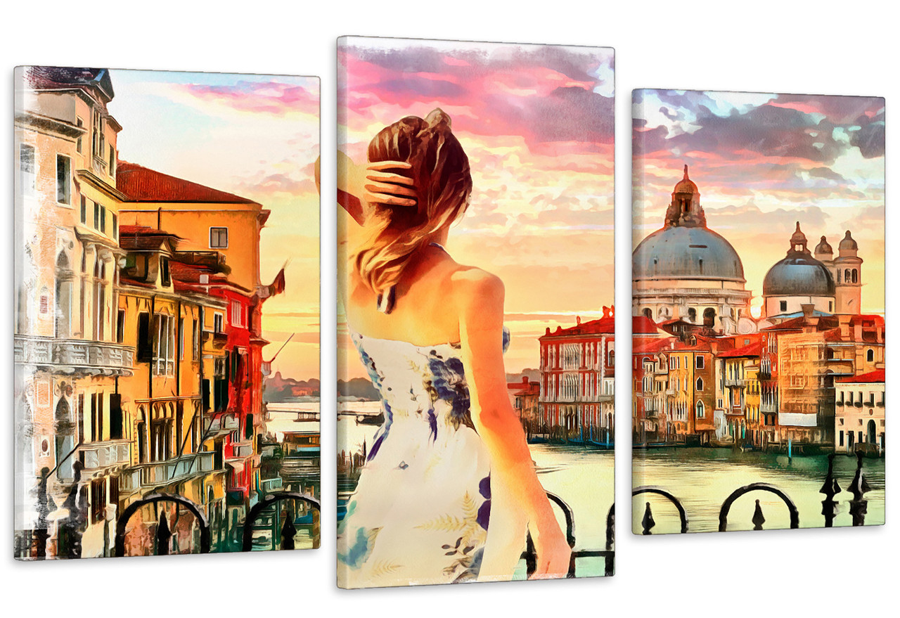Модульная Картина "Девушка в Венеции" Art-511_3 (53ч100см) — Купить ...