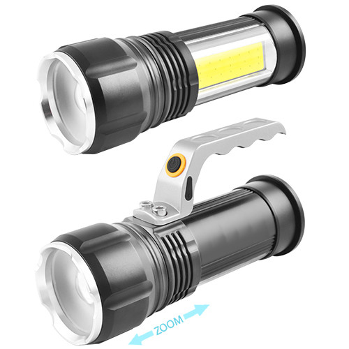 Ліхтар переносний Police S912-XPE+COB(white+red), ЗУ 220V/12V, 2x18650, zoom, Box