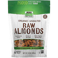 Необработанный миндаль NOW Foods, Real Food "Organic Raw Almonds" не соленый (340 г)