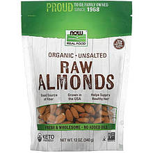 Необроблений мигдаль NOW Foods, Real Food "Organic Raw Almonds" не солоний (340 г)