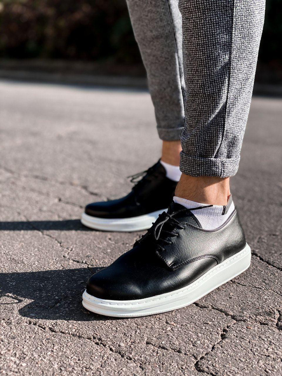 Туфли классические лоферы мужские весна-осень чёрные брендовые Brand