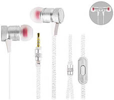 Навушники-гарнітура внутрішньоканальні (вакуумні) PAPADA PA800, плоский дріт, магніти, White