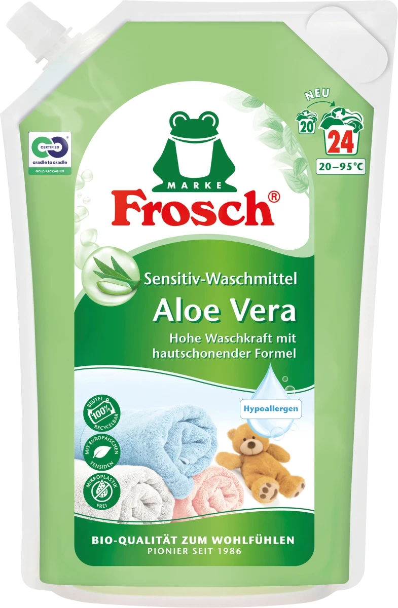 Гель для стирки Frosch Sensitiv Waschmittel Aloe Vera, 1,8 L