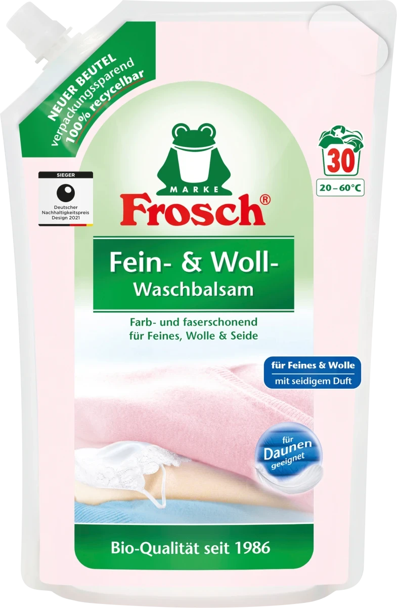 Гель для прання делікатних і вовняних речей Frosch Fein & Wollwaschmittel, 1,8 L