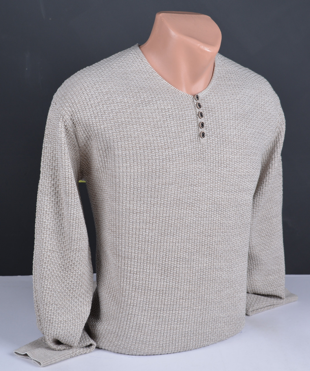Чоловічий тонкий пуловер | Чоловічий светр Vip Stendo бежевий Туреччина 3081