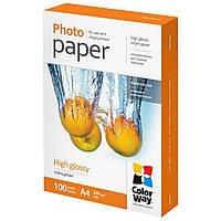 Бумага ColorWay A4 260г glossy 100ст, карт.уп. (PG260100A4)