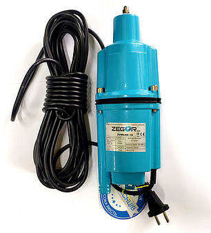 Насос вібраційний з нижнім всмоктуванням (60м | 1,08 мᵌ/ч ) Zegor ZVM60H-10м кабель, фото 1