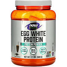 Протеїн із яєчного білка NOW Foods, Sports "Egg White Protein" зі смаком вершкового шоколаду (680 г)