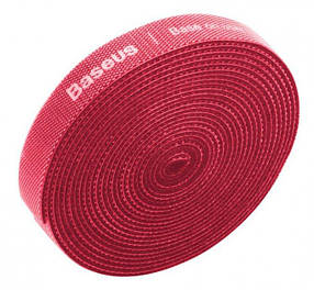 Лента липучка для кабеля Baseus Colourful Circle Velcro strap 3m  ACMGT-F09 Red