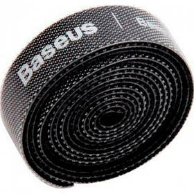 Лента липучка для кабеля Baseus Colourful Circle Velcro strap 1m ACMGT-E01  Black