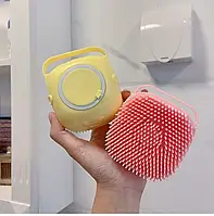 Силиконова щітка мочалка з місткою для мила