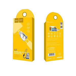 Переходник Hoco UA10 Micro to USB,Срібло