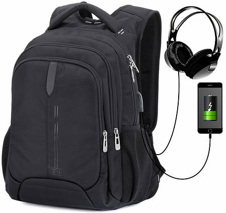Рюкзак шкільний ортопедичний для хлопчика з USB підлітковий 5-11 клас SkyName 90-119, фото 1