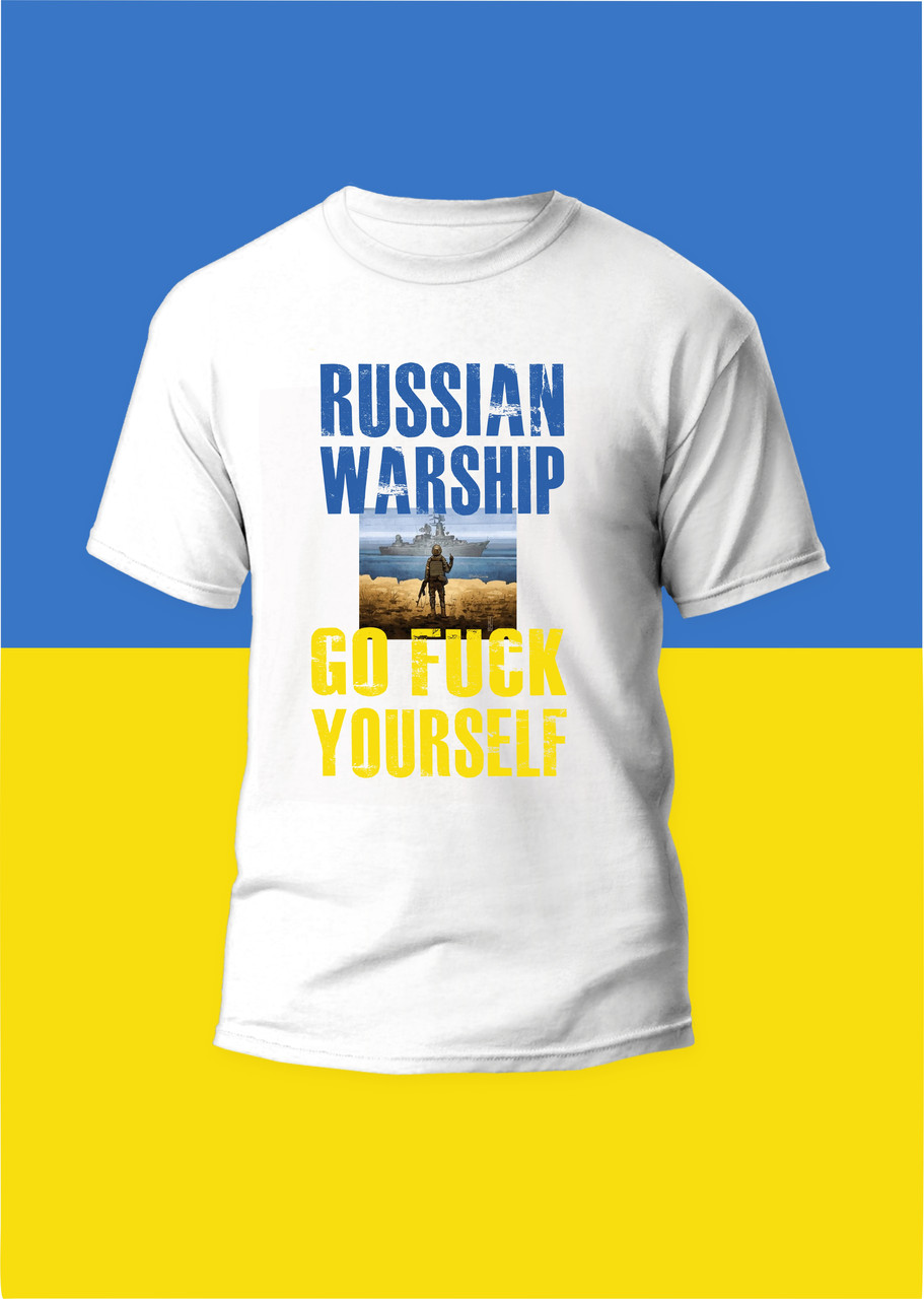 Футболка чоловіча з принтом russian warship go fuck yourself, фото 1