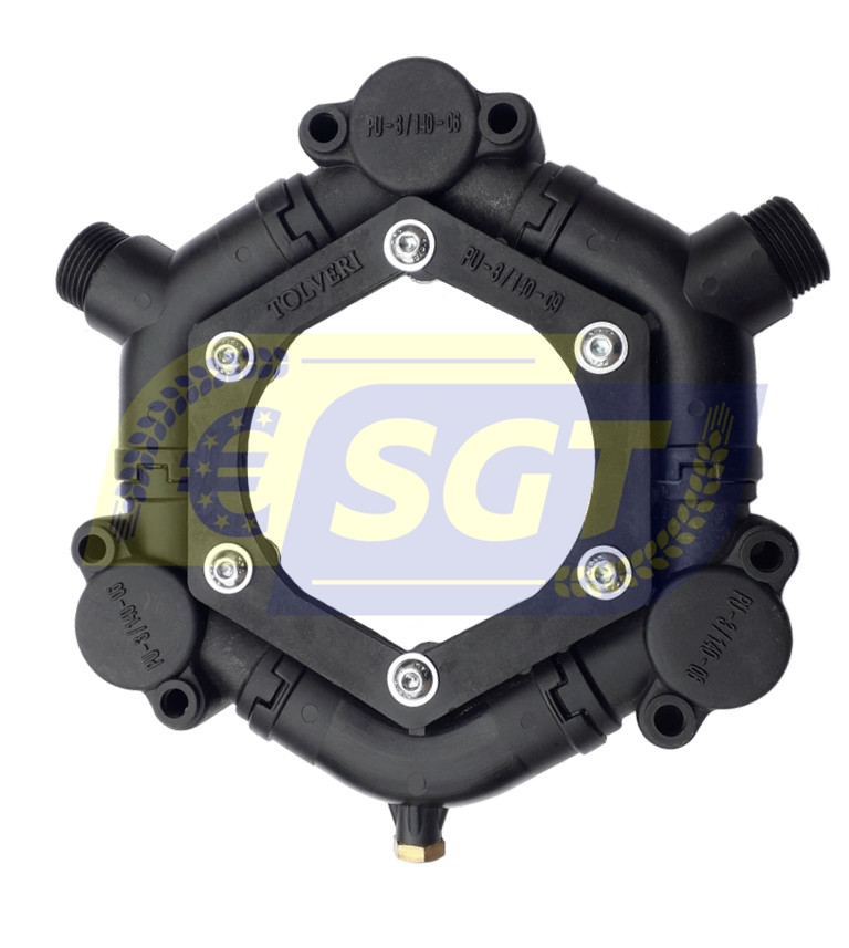 Колектор нагнітальний передній насоса Tolveri P-140 | PU-3/140-06, фото 1