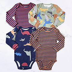 Боді для хлопчика від 9 до 18 місяців бавовна 69-81см довгий рукав картерс ціна за 1шт