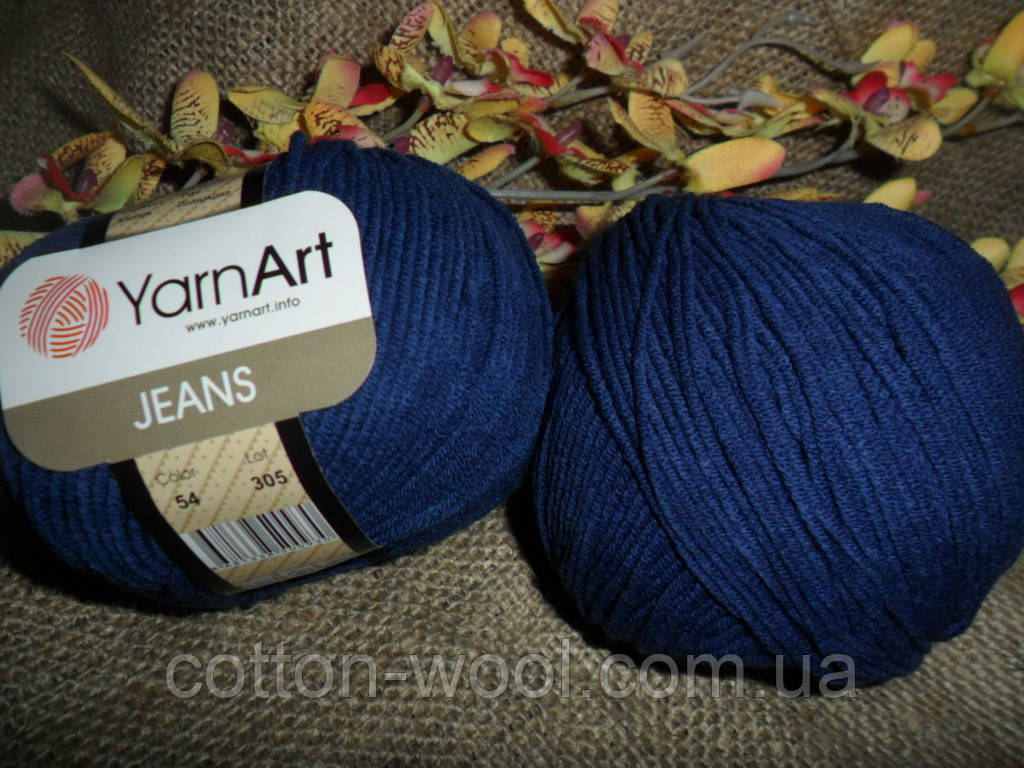 YarnArt Jeans (Ярнарт Джинс) 54 чорнильний, фото 1