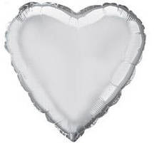 Фольгована кулька серце срібний 18" Flexmetal