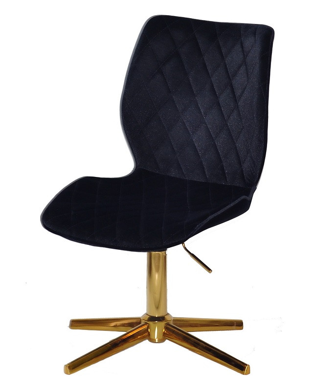Стілець Toni GD — Modern Base чорний 1011 велюр на золотій хрестовині на стопах, фото 1