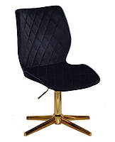 Стілець Toni GD — Modern Base чорний 1011 велюр на золотій хрестовині на стопах, фото 2