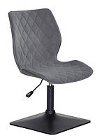 Стілець Toni 4BK-Base сірий 1004 велюр на чорній квадратній опорі з регулюванням висоти сидіння, фото 2