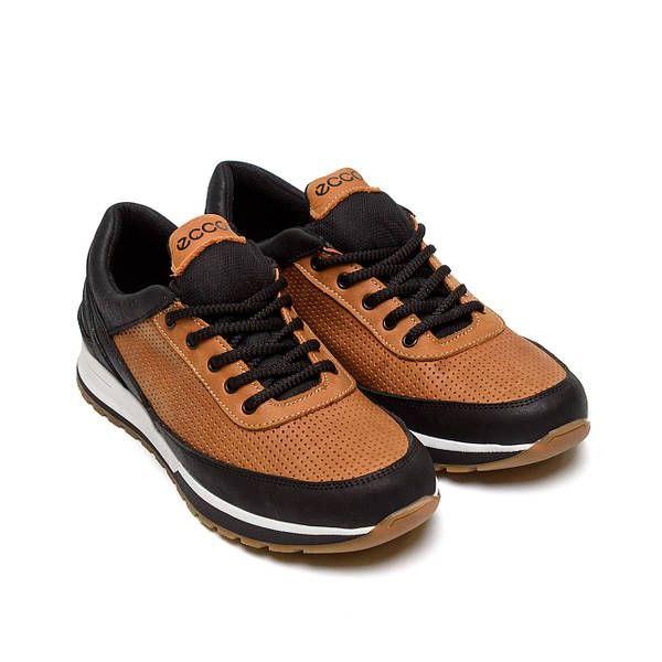 Чоловічі шкіряні літні кросівки перфорація Classic Brown руді
