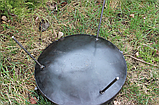Сковорода з диска борони 50 см з кришкою сковорода садж для вогнища дискова сковорода диск для смаження, фото 9