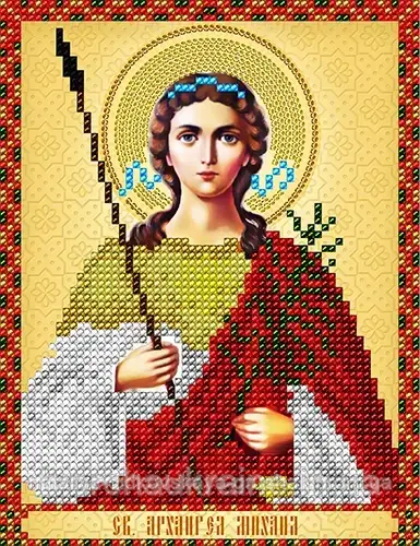 Схема на тканині для вишивання бісером Св.Архангел Михайло. А-рядок