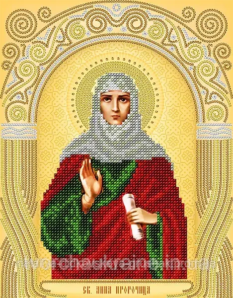 Схема на тканині для вишивання бісером Св. Анна Пророчиця. А-рядок