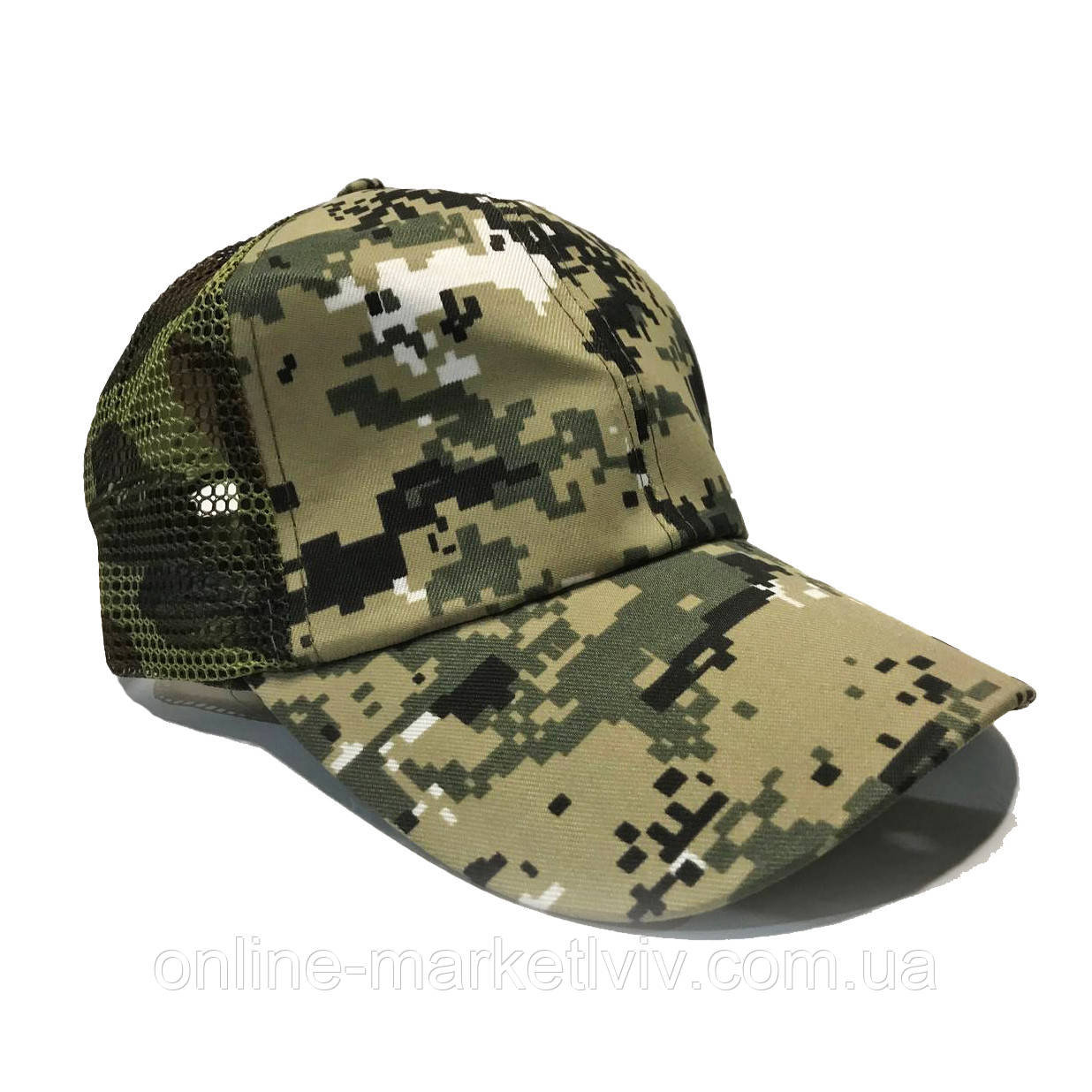 Чоловіча кепка зсу із сіткою Світлий піксель / Бейсболка-кепка літня, фото 1