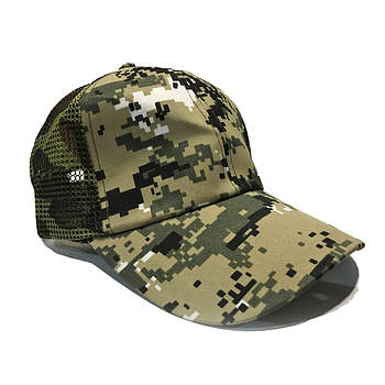 Чоловіча кепка зсу із сіткою Світлий піксель / Бейсболка-кепка літня