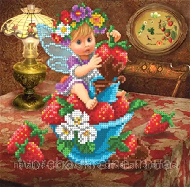 Схема для вишивки бісером БІС-1615 "Полунично-шоколадна фея"
