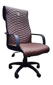Чохол на офісне крісло Золотий Тризуб екокожа коричневий