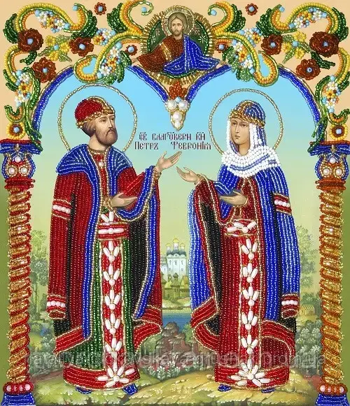 НВ-002 Петро і Февронія. Витончене рукоділля. Набір для вишивки бісером