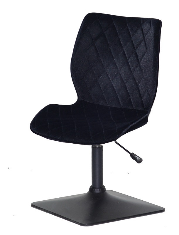 Стілець Toni 4BK-Base чорний 1011 велюр на чорній квадратній опорі з регулюванням висоти сидіння, фото 1