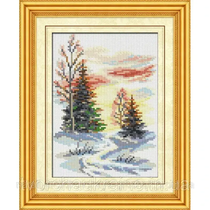 Зимовий пейзаж. Dream Art. Набір алмазної живопису (квадратні, повна) (F0502)