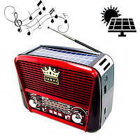 ФМ радиоприемник на солнечной батарее "Golon RX-455-S Solar" Красно-черный, FM радио приемник c USB и TF (ТОП)