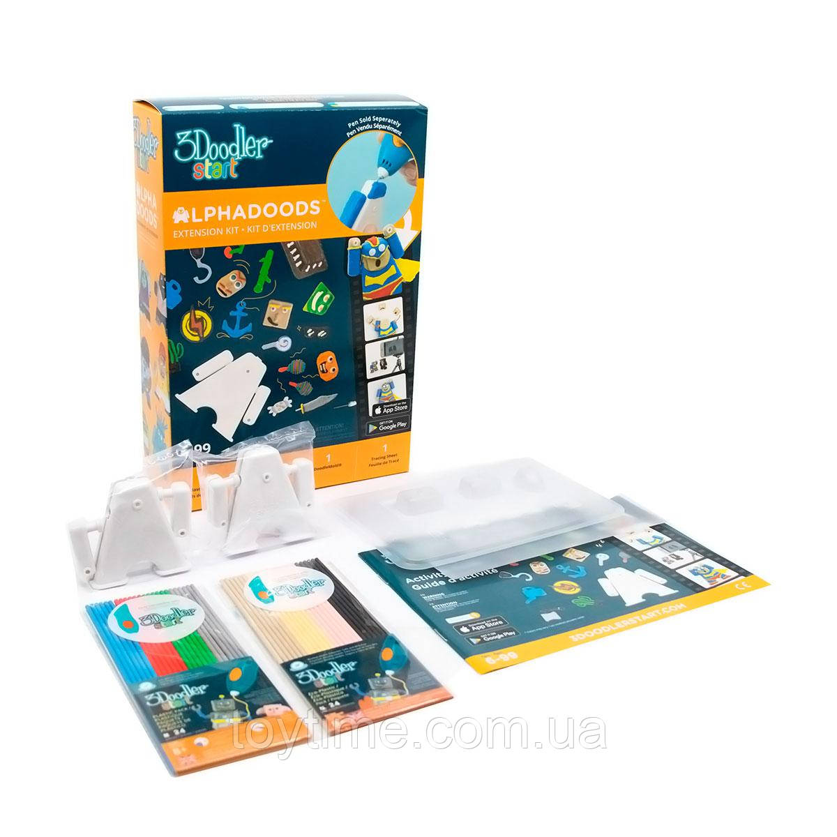 Набір для 3D-ручки 3Doodler Start - АНІМАЦІЯ (48 стрижнів, шаблон, аксес.)
