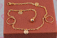 Браслет Xuping Jewelry на ногу большие и малые круги 27 см золотистый